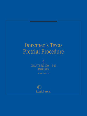 cover image of Dorsaneo's Texas Pretrial Procedure